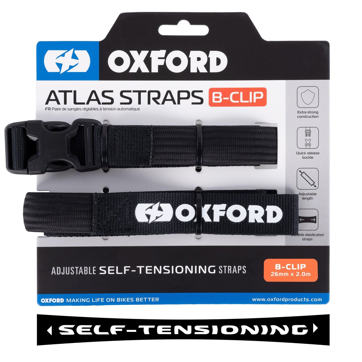 Oxford Atlas B-Clip Straps - 26mm x 2.0m image 0