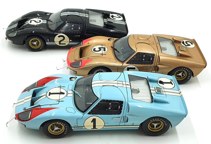 Exoto 1/18 Scale Diecast Cars RLG18SC2 Ford GT40 Le Mans Gift Set 1-2-3 Finish 1966