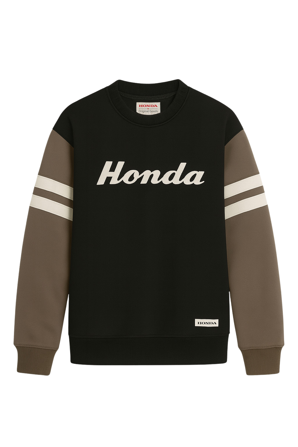 Honda Heritage Crew Neck Sweatshirt Black and Sand