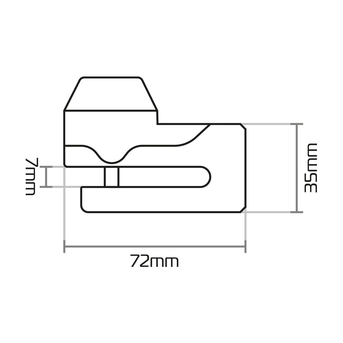 Oxford Mini T Black - Disc Lock 5.5MM