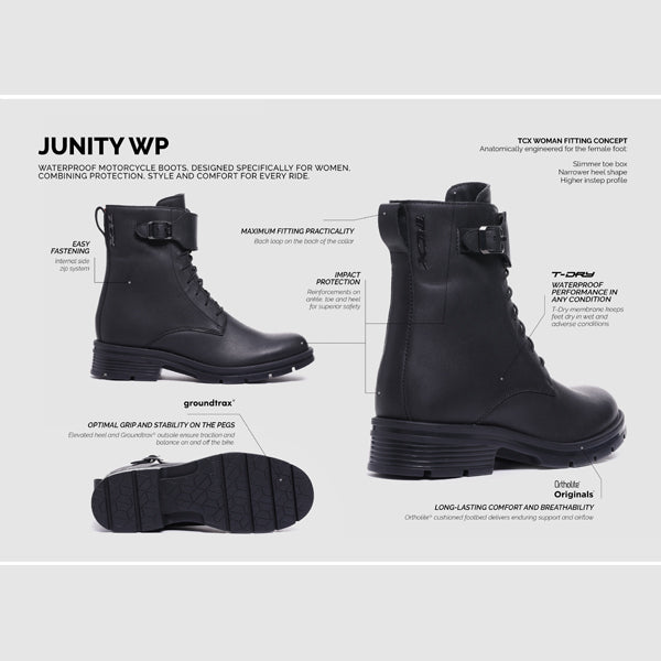 TCX Junity Boots - Ladies Waterproof - Black