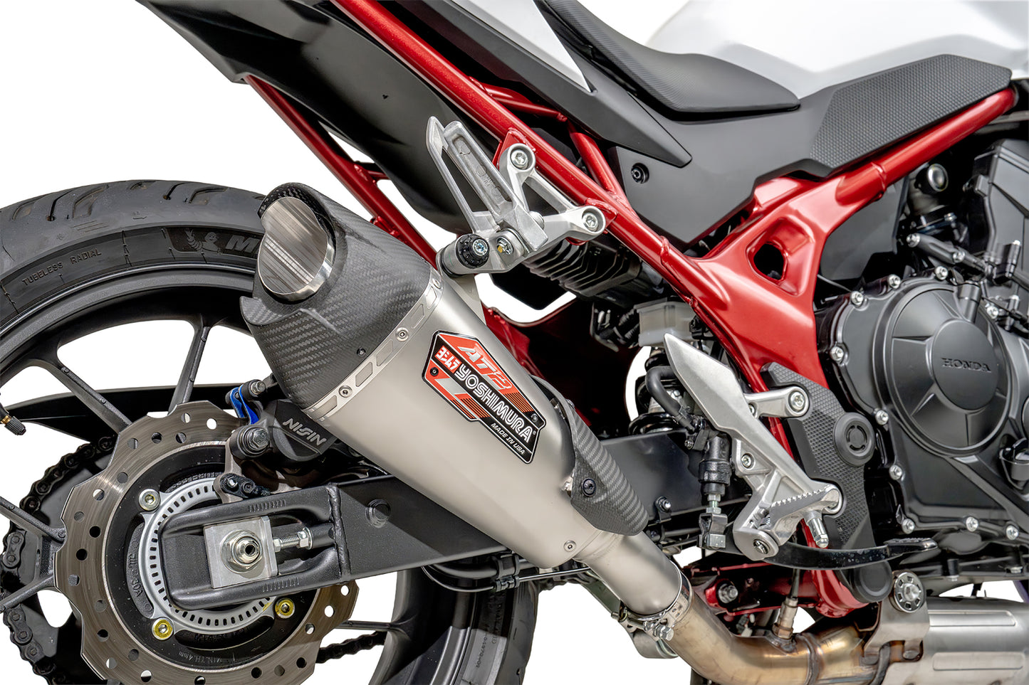 Yoshimura Stainless AT2 Slip-on With Carbon End Cap - CB750 HORNET 23>