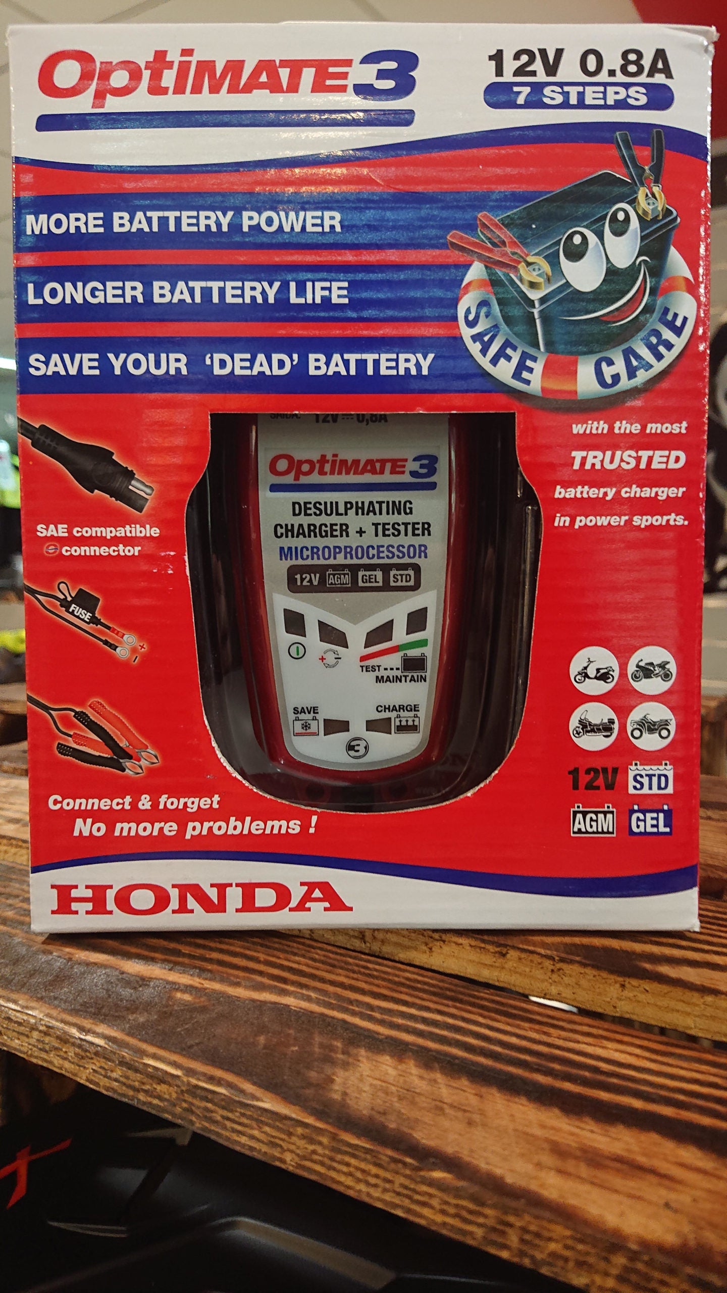 Honda OptiMate 3 - 12V Battery Charger/Optimiser image 0