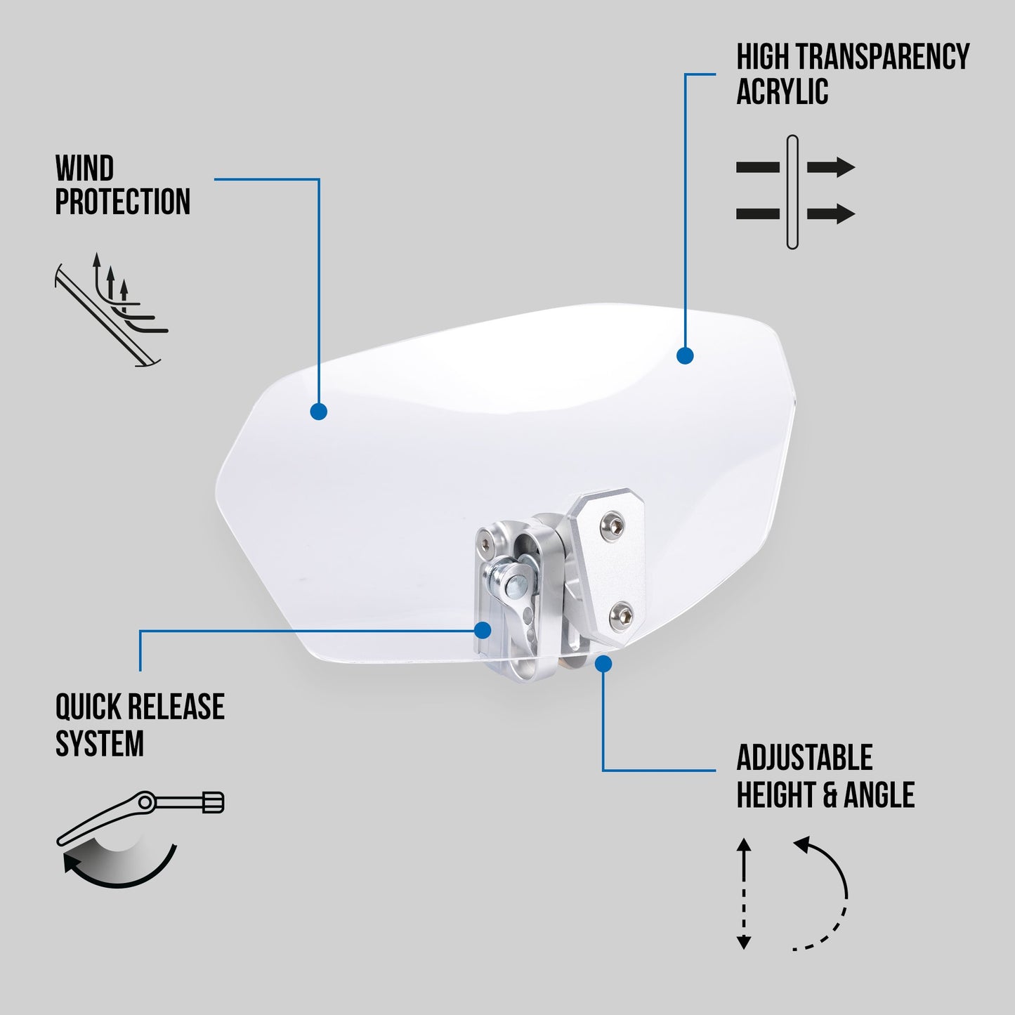 Oxford Windshield - Clear 260 X 125mm image 2