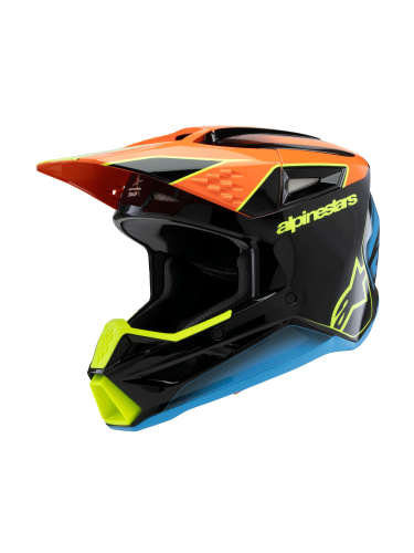 Alpinestars KIDS SM3 Helmet - FRAY Orange/Blue/Yellow Fluro image 0