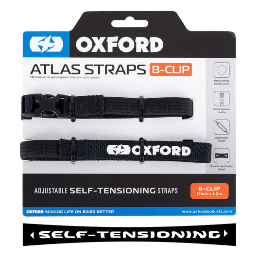 Oxford Atlas B-Clip Straps - 17mm x 1.2m Black image 0