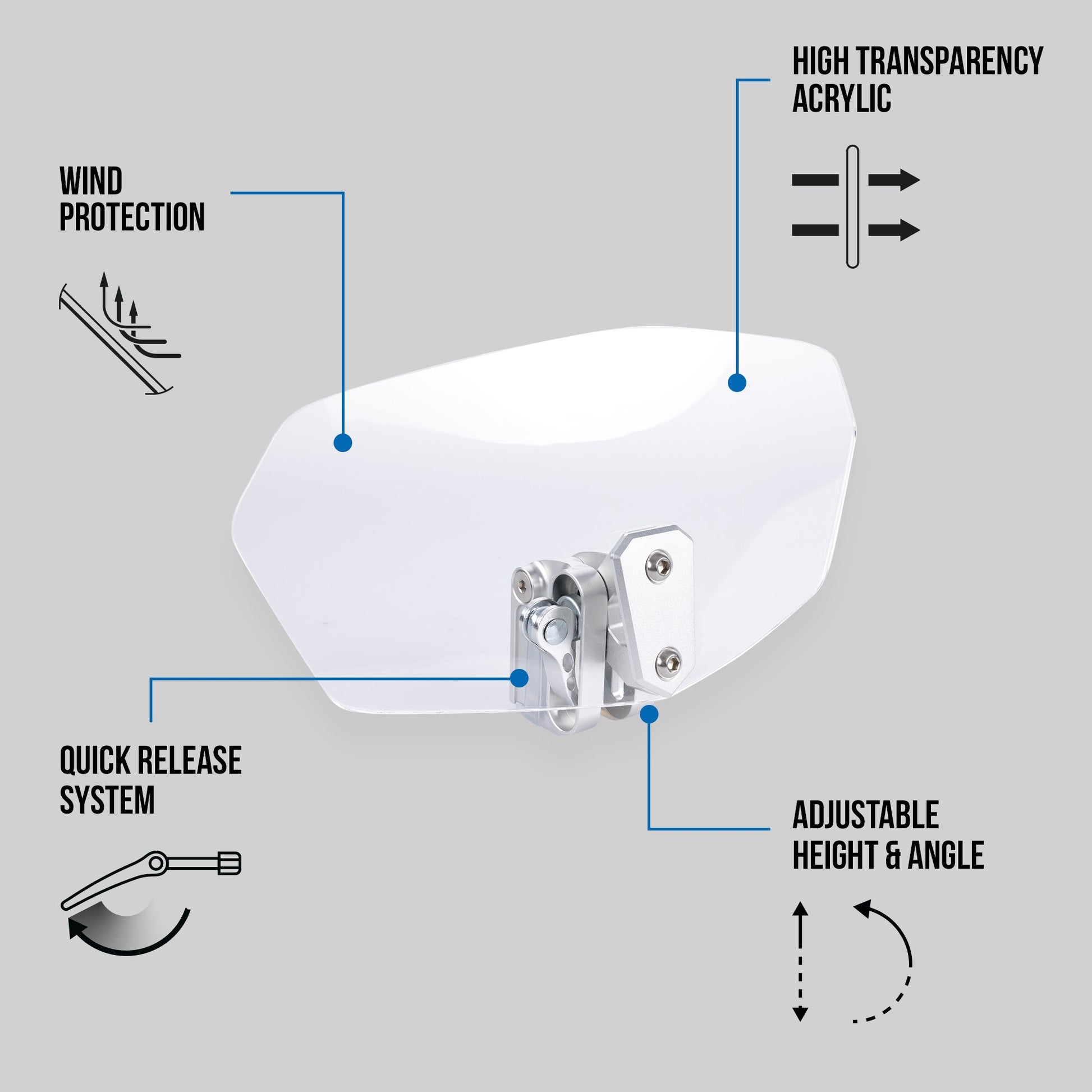 Oxford Windshield - Clear 260 X 125mm image 2