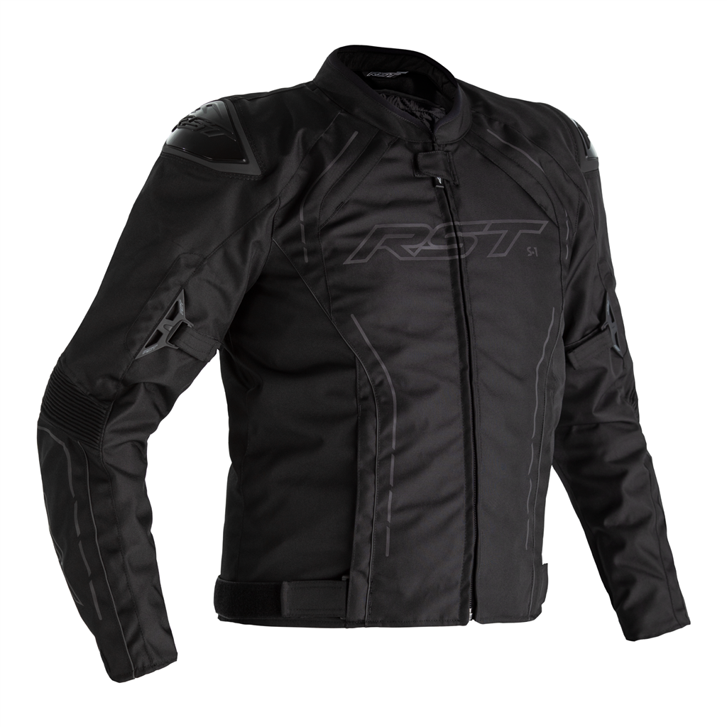 RST S1 CE Mens Textile Jacket - Black/Black - Doble Direct