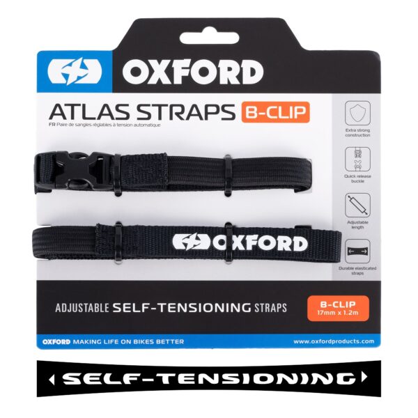 Oxford Atlas B-Clip Straps - 17mm x 1.2m Black